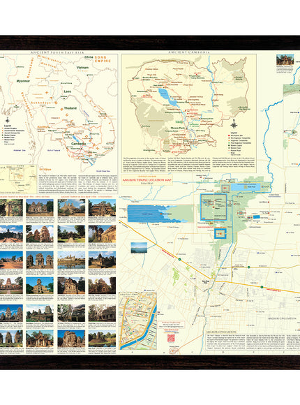 Angkor Temple Location Wall Map - A3- 01