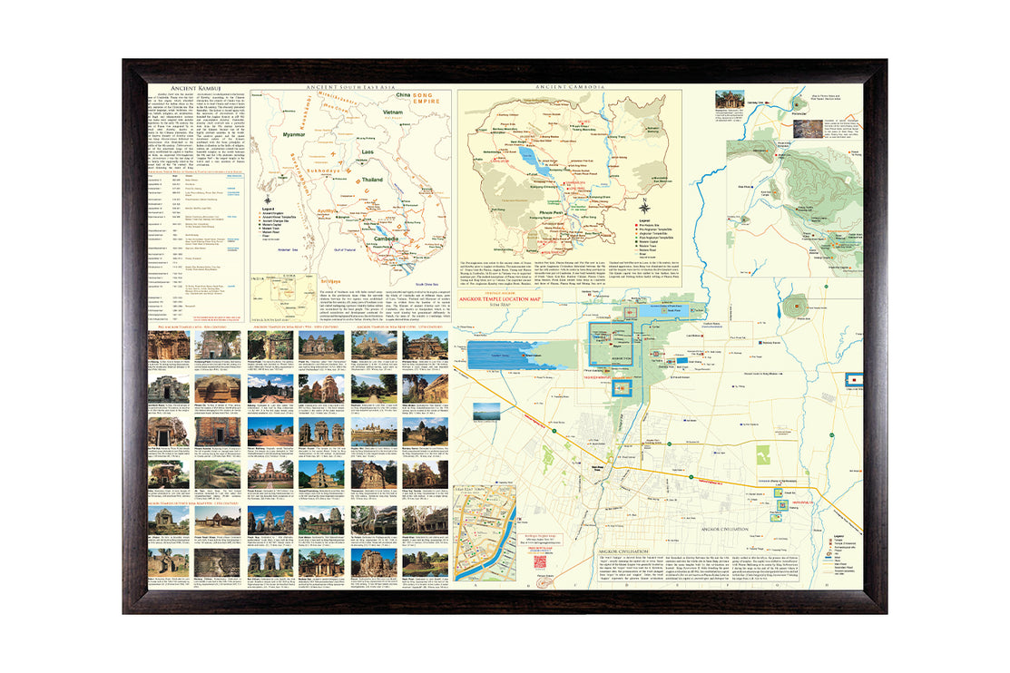 Angkor Temple Location Wall Map - A3- 01
